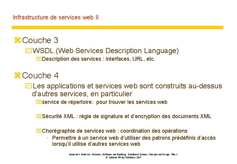 Infrastructure de services web II z Couche 3 y. WSDL (Web Services Description Language)