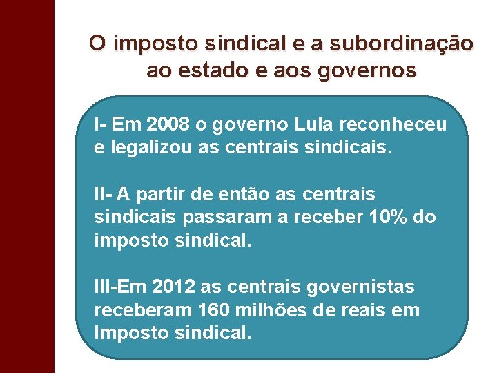 O imposto sindical e a subordinação ao estado e aos governos I- Em 2008