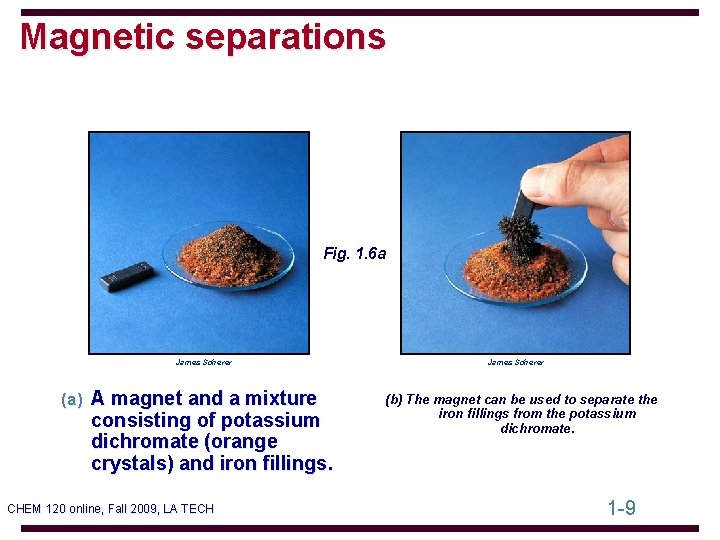 Magnetic separations Fig. 1. 6 a James Scherer (a) A magnet and a mixture