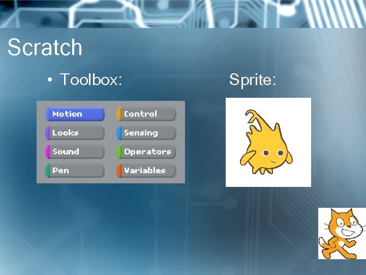 Scratch • Toolbox: Sprite: 