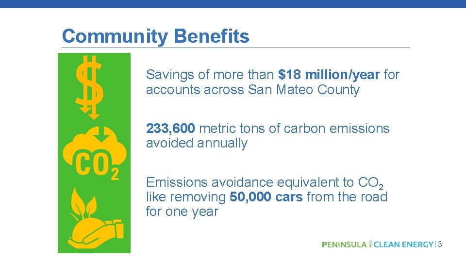 Community Benefits Savings of more than $18 million/year for accounts across San Mateo County