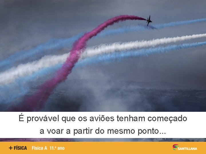 É provável que os aviões tenham começado a voar a partir do mesmo ponto.