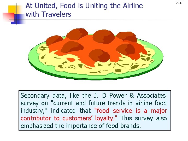 At United, Food is Uniting the Airline with Travelers Secondary data, like the J.
