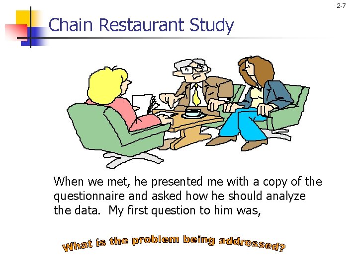 2 -7 Chain Restaurant Study When we met, he presented me with a copy