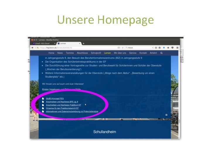 Unsere Homepage 