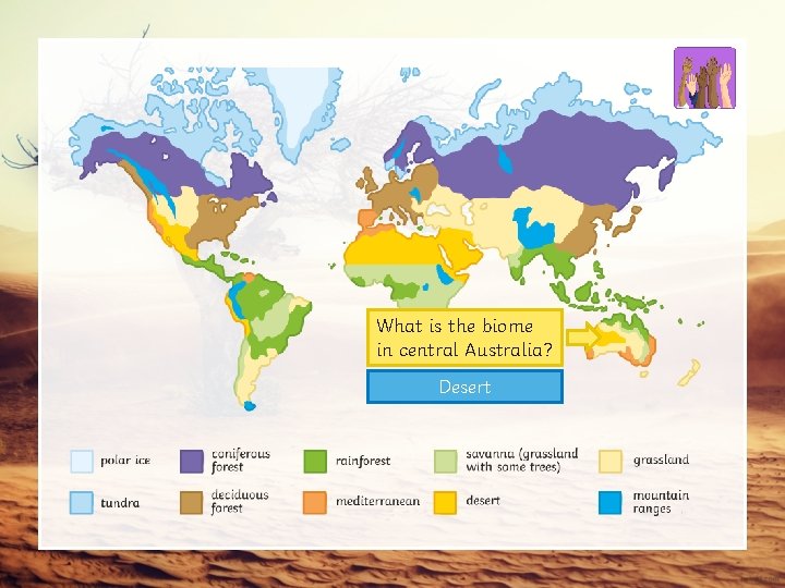 What is the biome in central Australia? Desert 