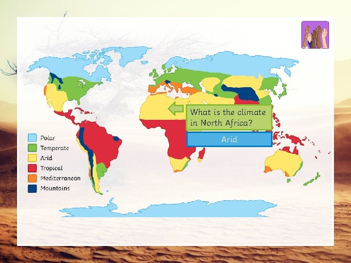What is the climate in North Africa? Arid 