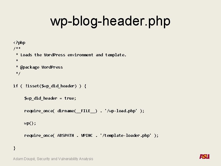 wp-blog-header. php <? php /** * Loads the Word. Press environment and template. *