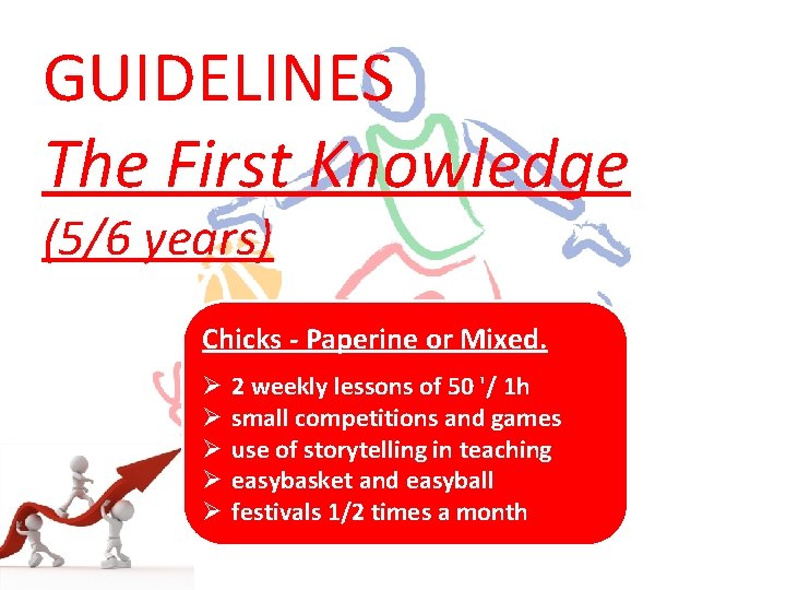 GUIDELINES The First Knowledge (5/6 years) Chicks - Paperine or Mixed. Ø Ø Ø