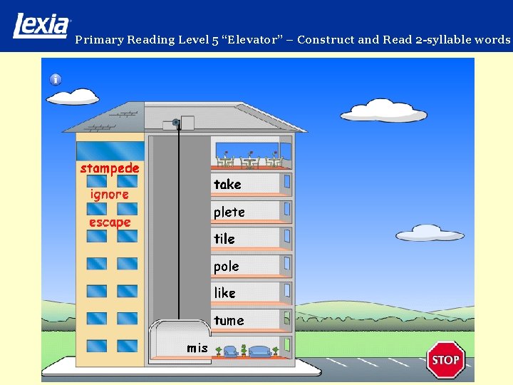 Primary Reading Level 5 “Elevator” – Construct and Read 2 -syllable words 