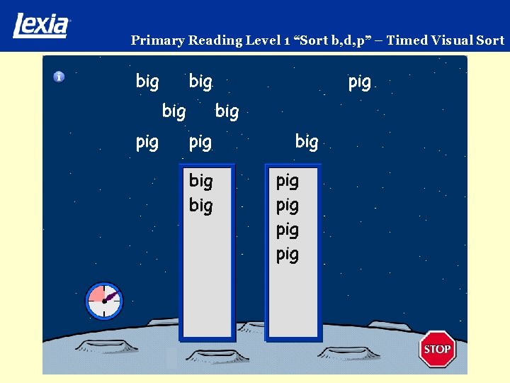 Primary Reading Level 1 “Sort b, d, p” – Timed Visual Sort 