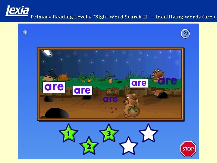 Primary Reading Level 2 “Sight Word Search II” – Identifying Words (are) 