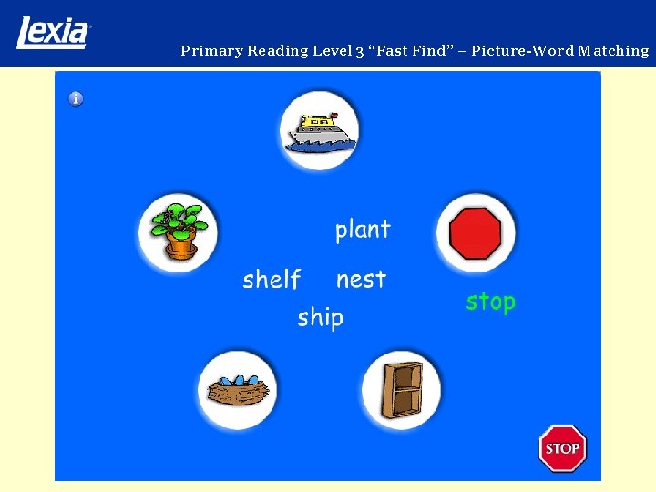 Primary Reading Level 3 “Fast Find” – Picture-Word Matching 
