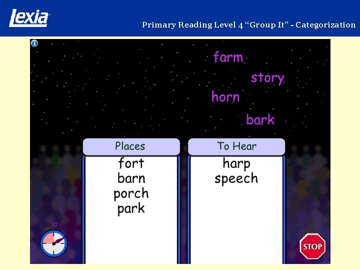 Primary Reading Level 4 “Group It” - Categorization 