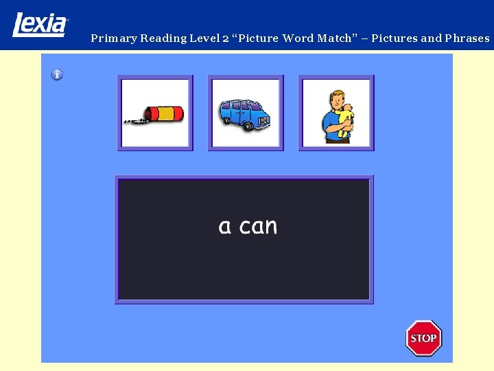 Primary Reading Level 2 “Picture Word Match” – Pictures and Phrases 