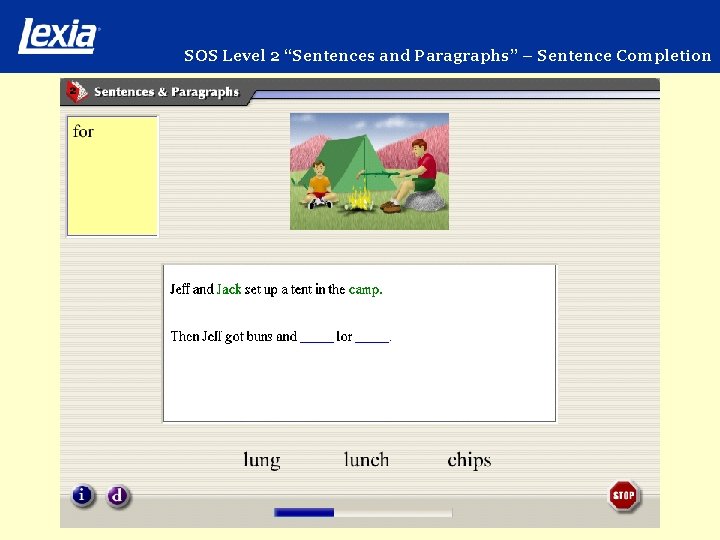 SOS Level 2 “Sentences and Paragraphs” – Sentence Completion 