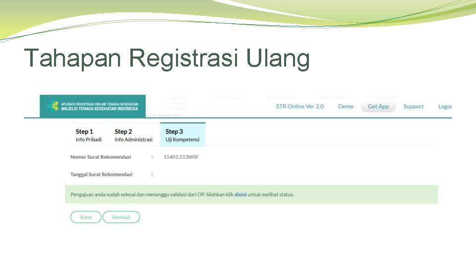 Tahapan Registrasi Ulang 