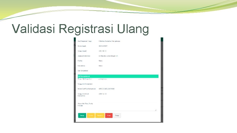 Validasi Registrasi Ulang 