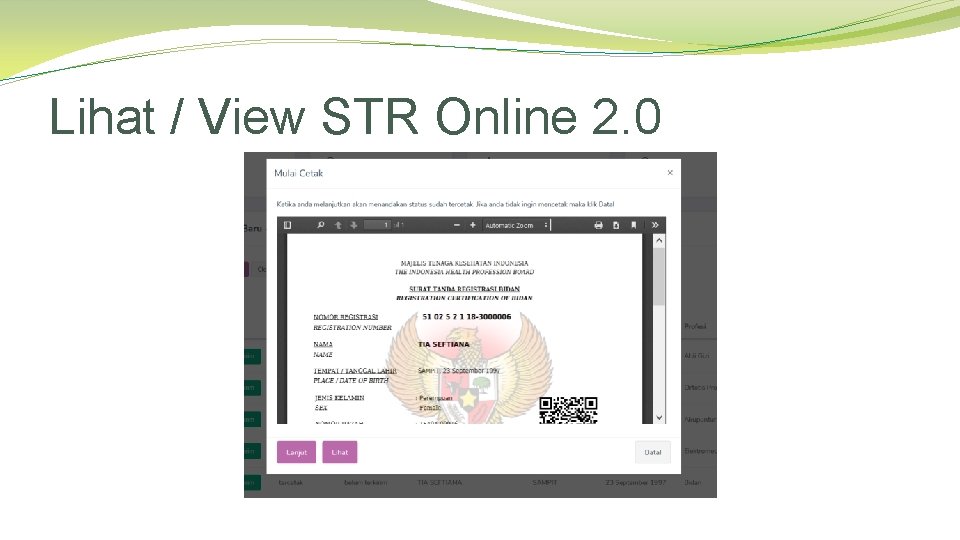 Lihat / View STR Online 2. 0 