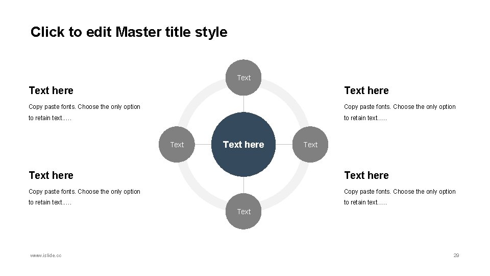 Click to edit Master title style Text here Text here Copy paste fonts. Choose