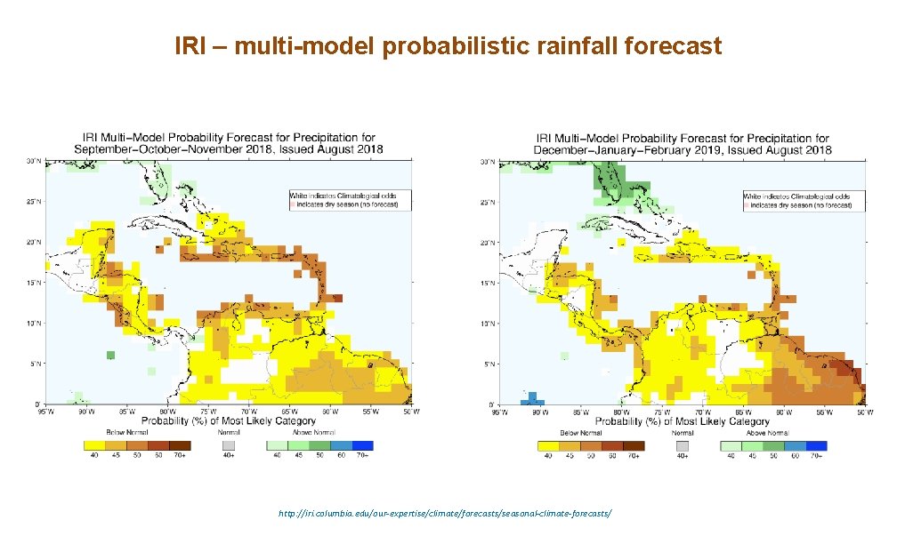 IRI – multi-model probabilistic rainfall forecast http: //iri. columbia. edu/our-expertise/climate/forecasts/seasonal-climate-forecasts/ 