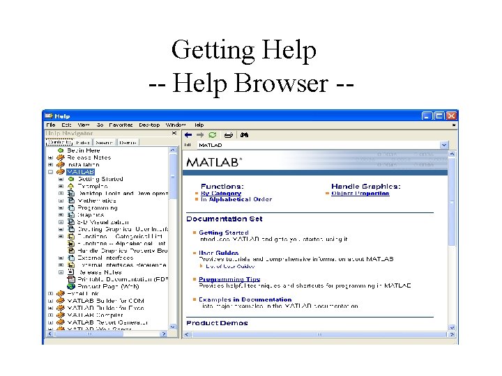 Getting Help -- Help Browser -- 