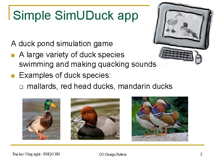 Simple Sim. UDuck app A duck pond simulation game n A large variety of