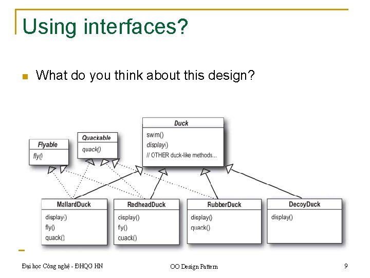 Using interfaces? n What do you think about this design? Đại học Công nghệ