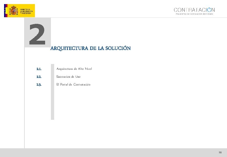 2 ARQUITECTURA DE LA SOLUCIÓN 2. 1. Arquitectura de Alto Nivel 2. 2. Escenarios