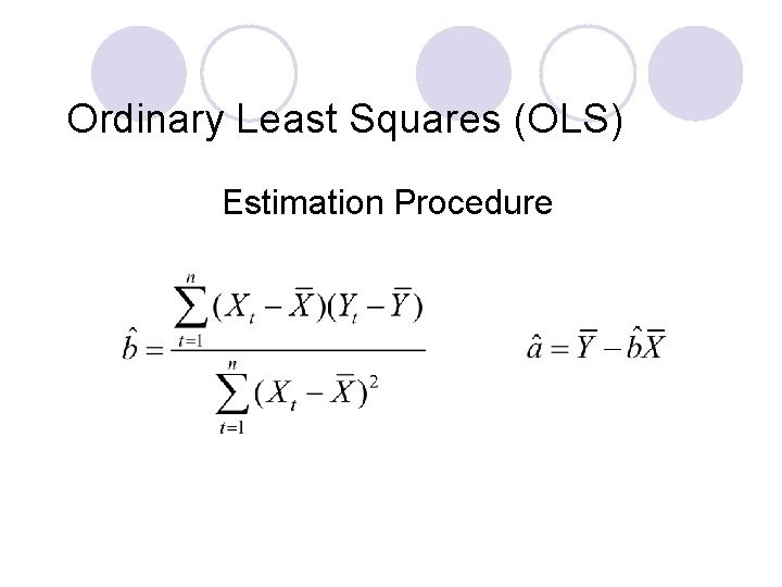 Ordinary Least Squares (OLS) Estimation Procedure 