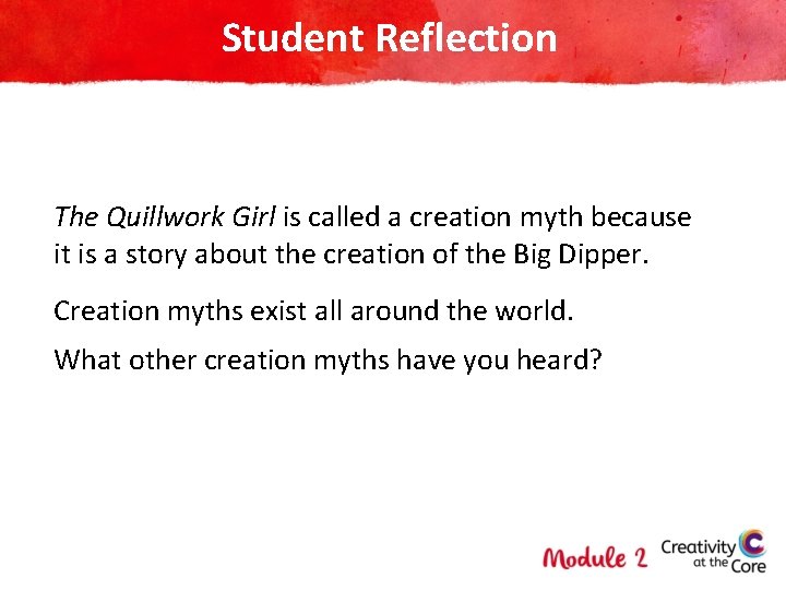 Student Reflection The Quillwork Girl is called a creation myth because it is a