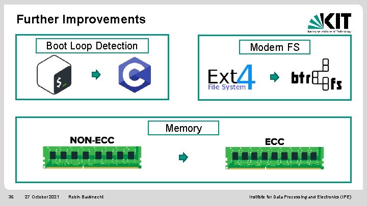 Further Improvements Boot Loop Detection Modern FS Memory 36 27 October 2021 Robin Bauknecht