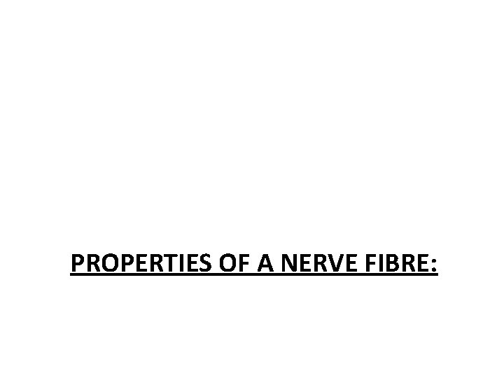 PROPERTIES OF A NERVE FIBRE: 