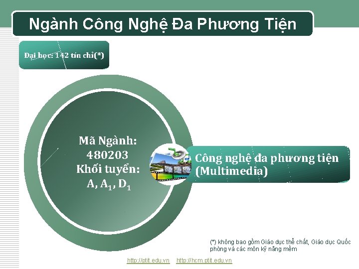 Ngành Công Nghệ Đa Phương Tiện Đại học: 142 tín chỉ(*) Power. Point has