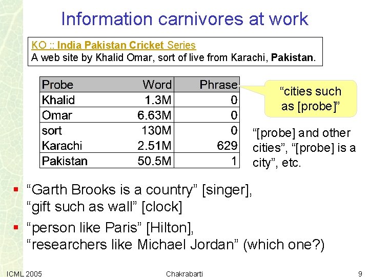 Information carnivores at work KO : : India Pakistan Cricket Series A web site