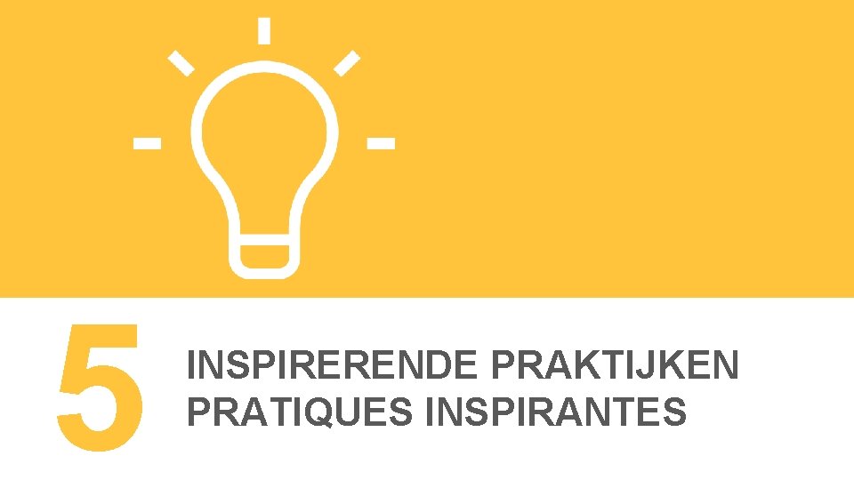 5 INSPIRERENDE PRAKTIJKEN PRATIQUES INSPIRANTES 