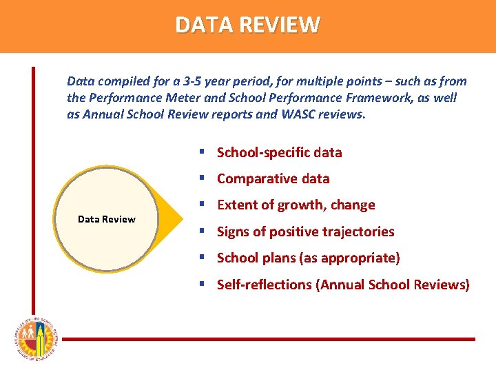 DATA REVIEW Data compiled for a 3 -5 year period, for multiple points –