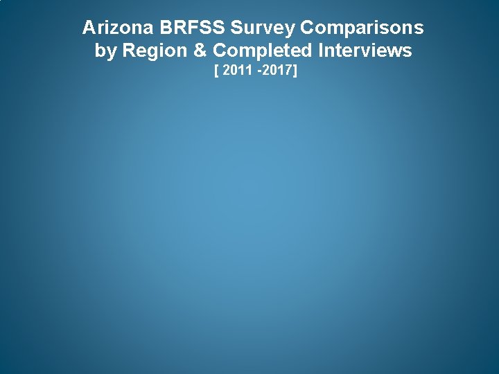 Arizona BRFSS Survey Comparisons by Region & Completed Interviews [ 2011 -2017] 