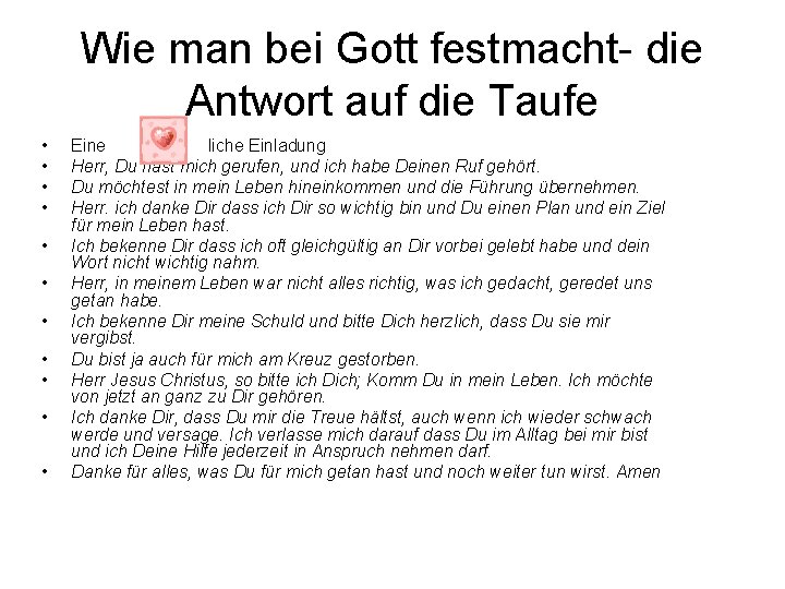 Wie man bei Gott festmacht- die Antwort auf die Taufe • • • Eine