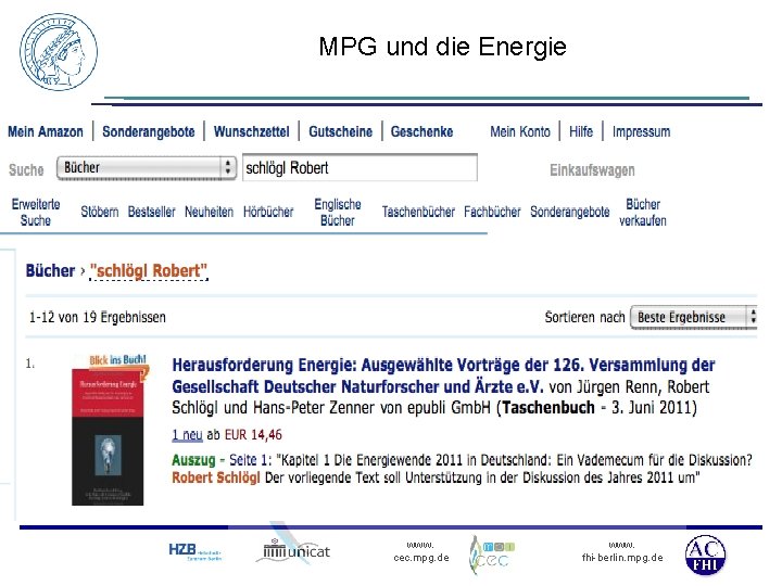 MPG und die Energie • MPG ist eine Organisation der Grundlagenforschung (Energie? ). •