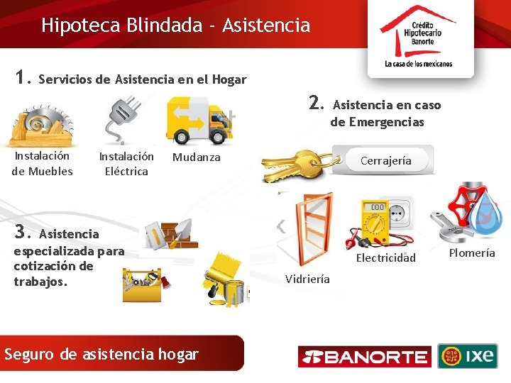 Hipoteca Blindada - Asistencia 1. Servicios de Asistencia en el Hogar 2. Instalación de