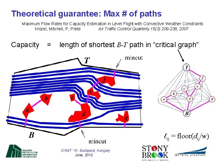Theoretical guarantee: Max # of paths Maximum Flow Rates for Capacity Estimation in Level