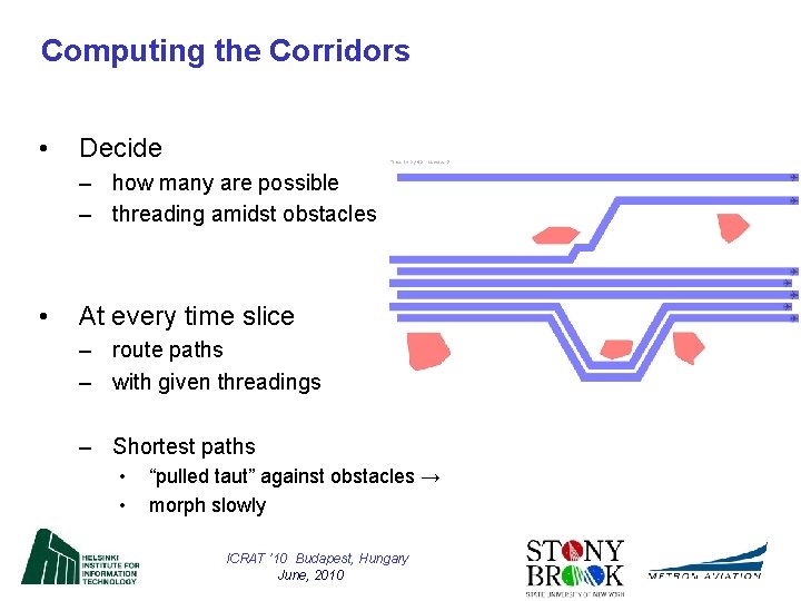 Computing the Corridors • Decide – how many are possible – threading amidst obstacles