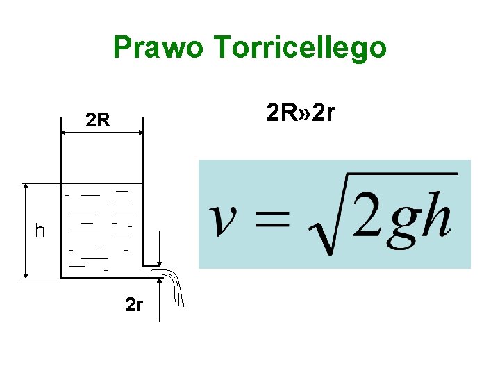 Prawo Torricellego 2 R» 2 r 2 R h 2 r 