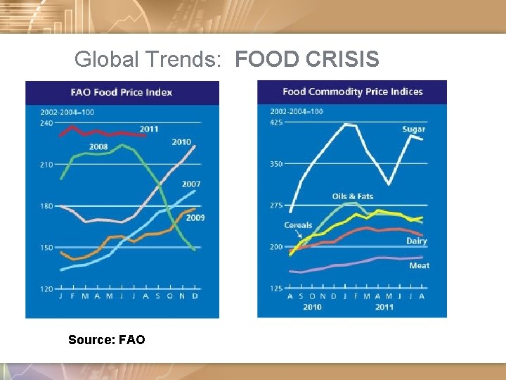 Global Trends: FOOD CRISIS Source: FAO 