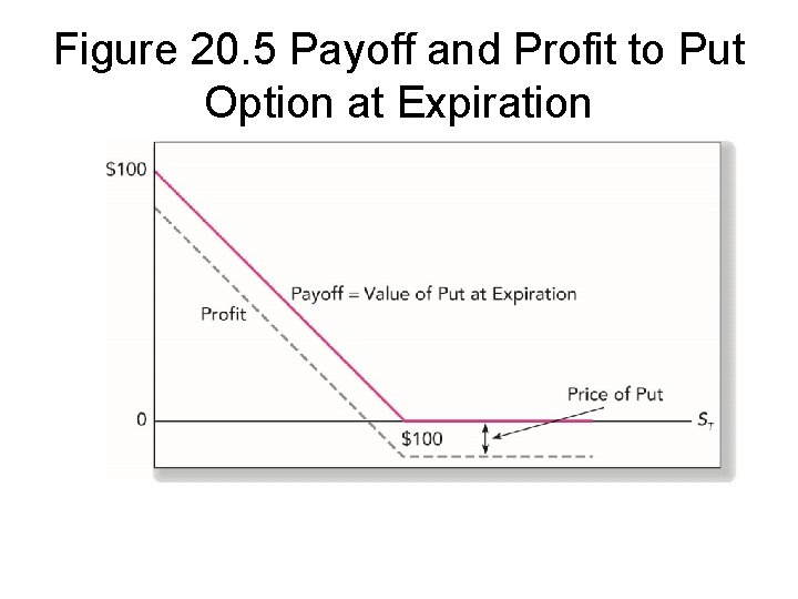 Figure 20. 5 Payoff and Profit to Put Option at Expiration 