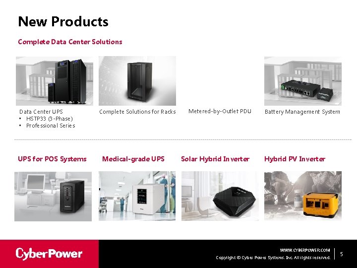 New Products Complete Data Center Solutions Data Center UPS • HSTP 33 (3 -Phase)