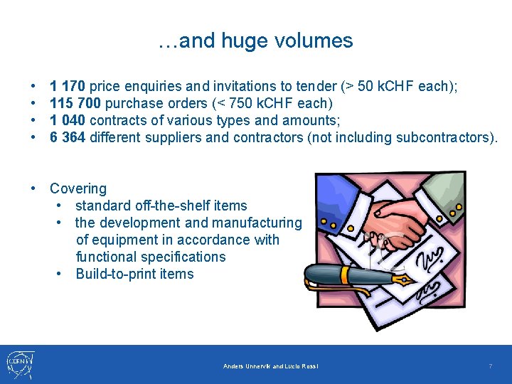 …and huge volumes • • 1 170 price enquiries and invitations to tender (>