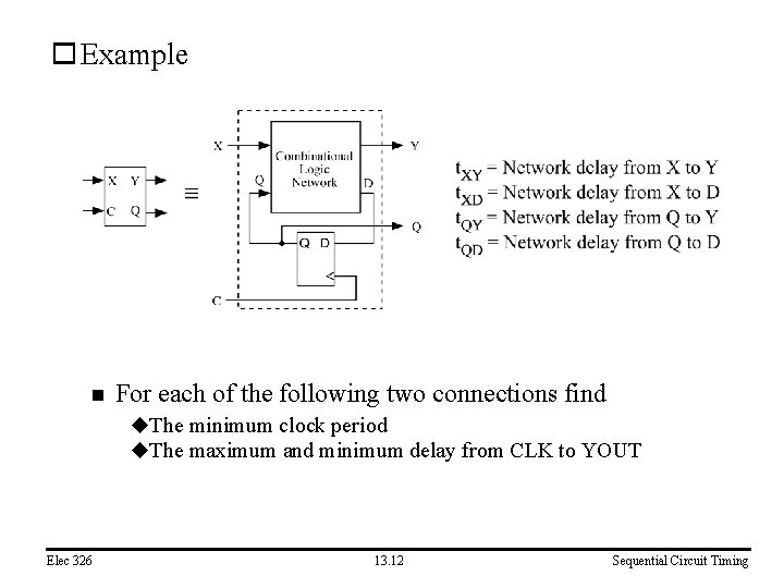 o Example n For each of the following two connections find u. The minimum