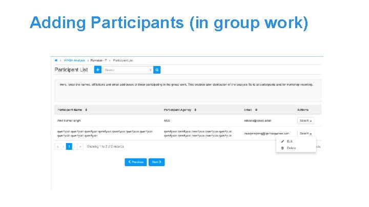 Adding Participants (in group work) 